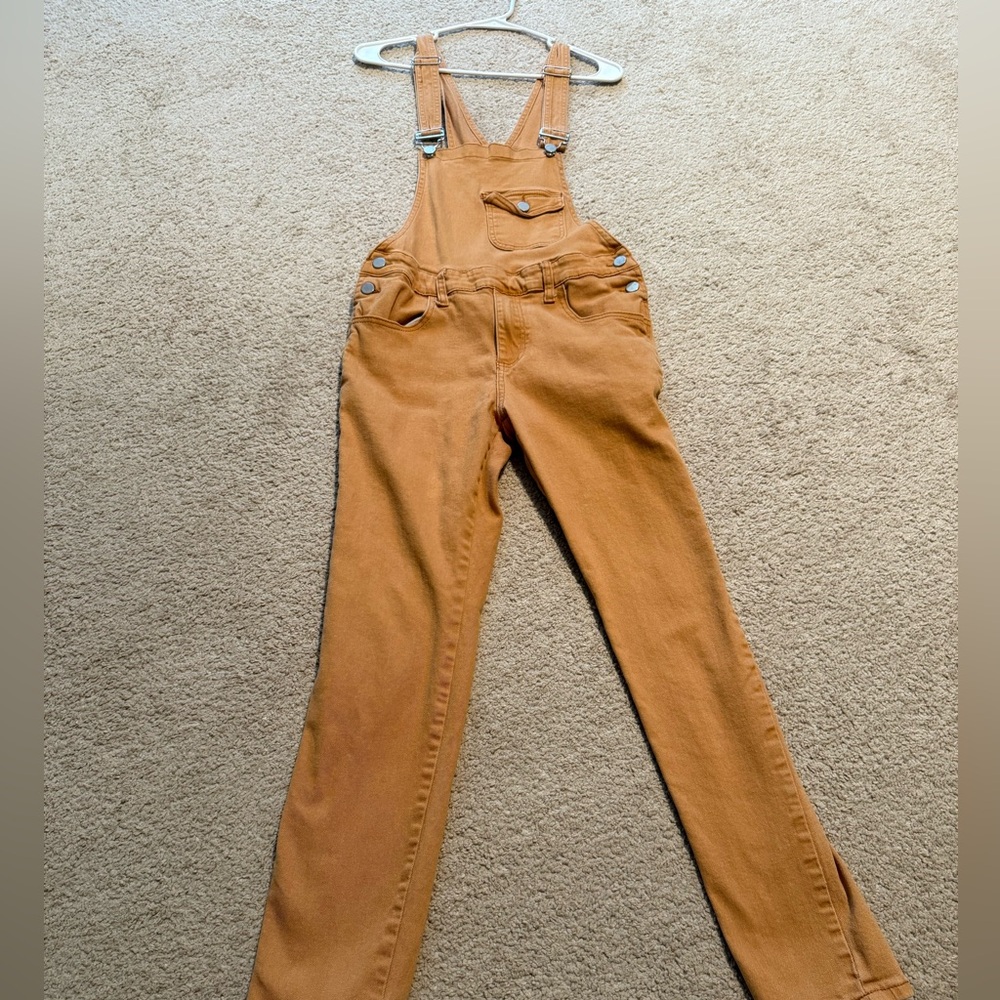 Women's Casual Tan/mustard Denim Overalls